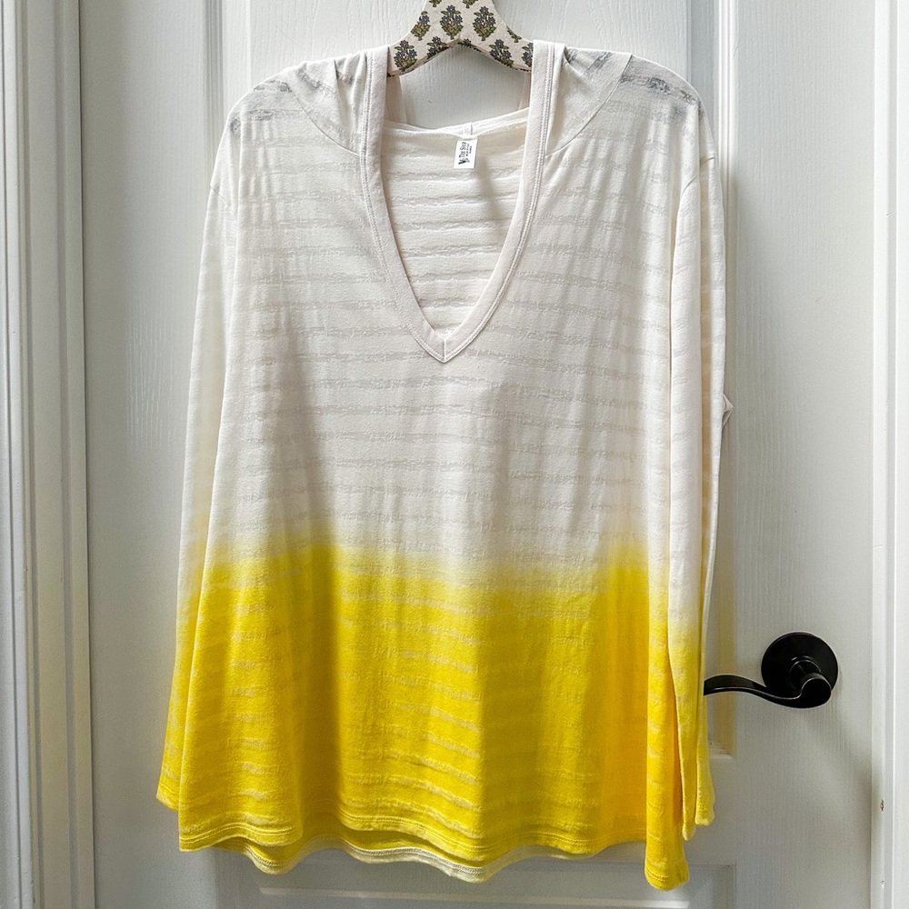 Victoria’s Secret Tee Shop Beachy Lightweight White & Yellow Tie Dye Hoodie XL